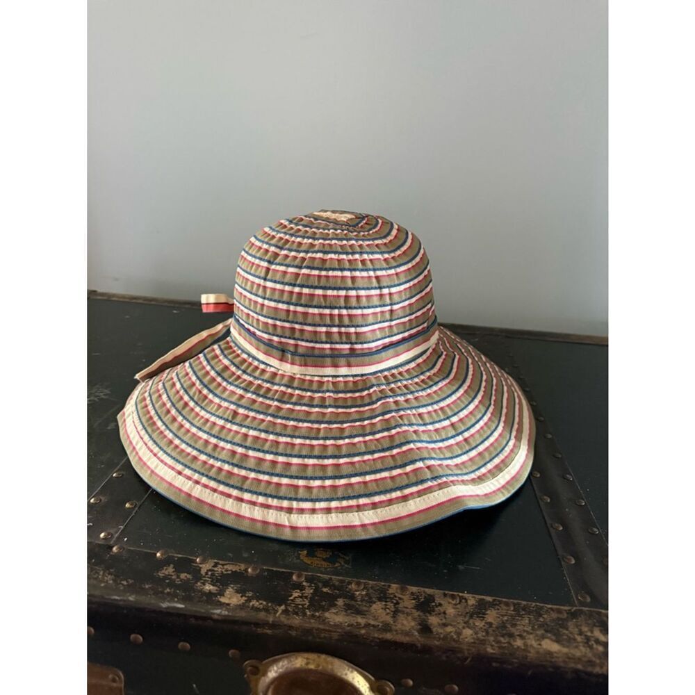 San Diego Hat Co Women’s Canvas Large Brim Beach Hat Multicolor Striped